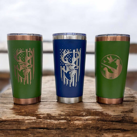 20oz Laser Engraved  Stainless Steel Tumblers, Gold and Copper Plated