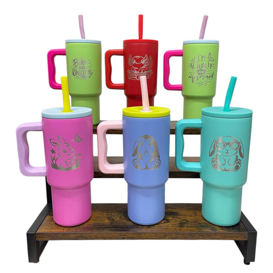 24oz Stainless Steel Tumbler with Silicone Straw