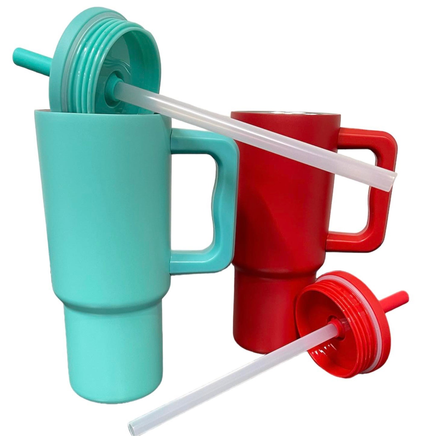 24oz Stainless Steel Tumbler with Silicone Straw