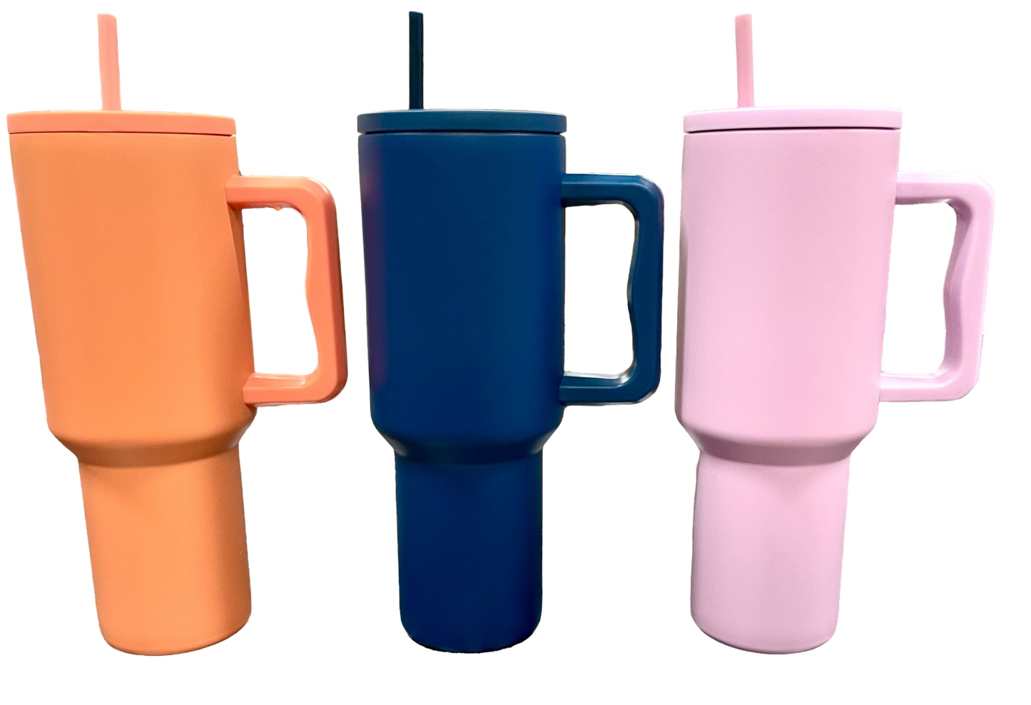 Personalized 40oz Stainless Steel Simple Tumbler with Handle and Straw Lid