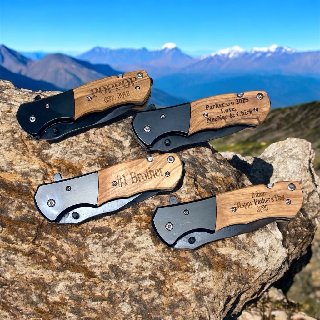 Engravable Wood Handle Knife