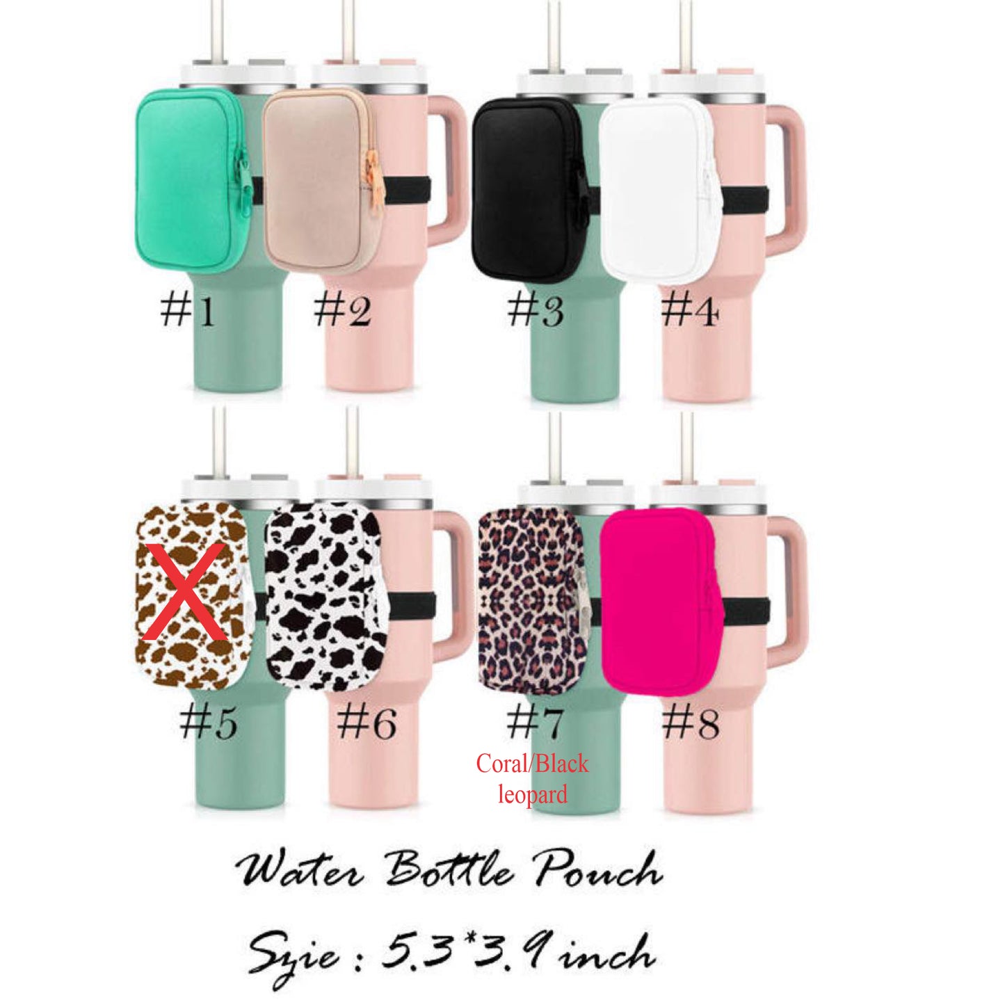 Neoprene Cup Pouches, Velcro Cup Zippered Pouch