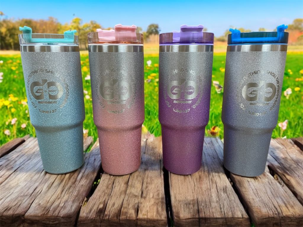 30oz Personalized Laser Engraved Stainless Steel Glitter Tumbler – Wild  About Me