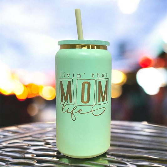 16oz Personalized Laser Engraved Stainless Steel Can Tumbler, Gold plated Engraving