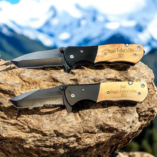 Engravable Wood Handle Knife