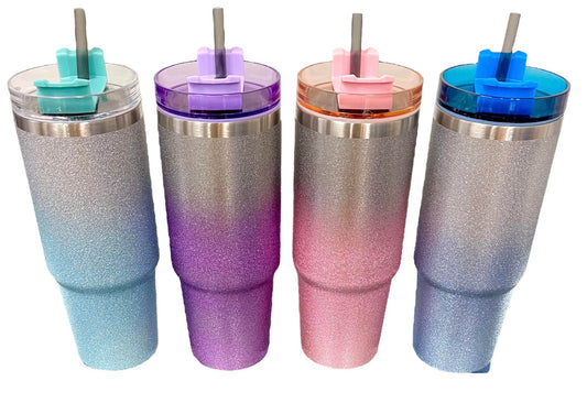 30oz Textured Glitter  Stainless Steel  Tumbler,  Personalized Glitter Ombre Insulated Tumbler