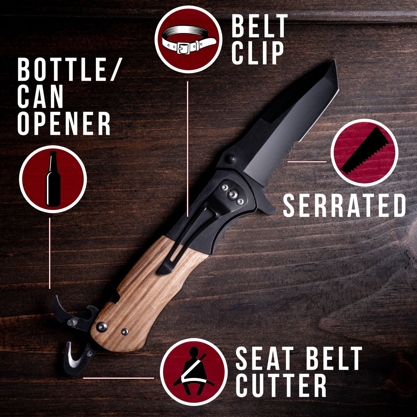 Engravable Wood Handle Knife