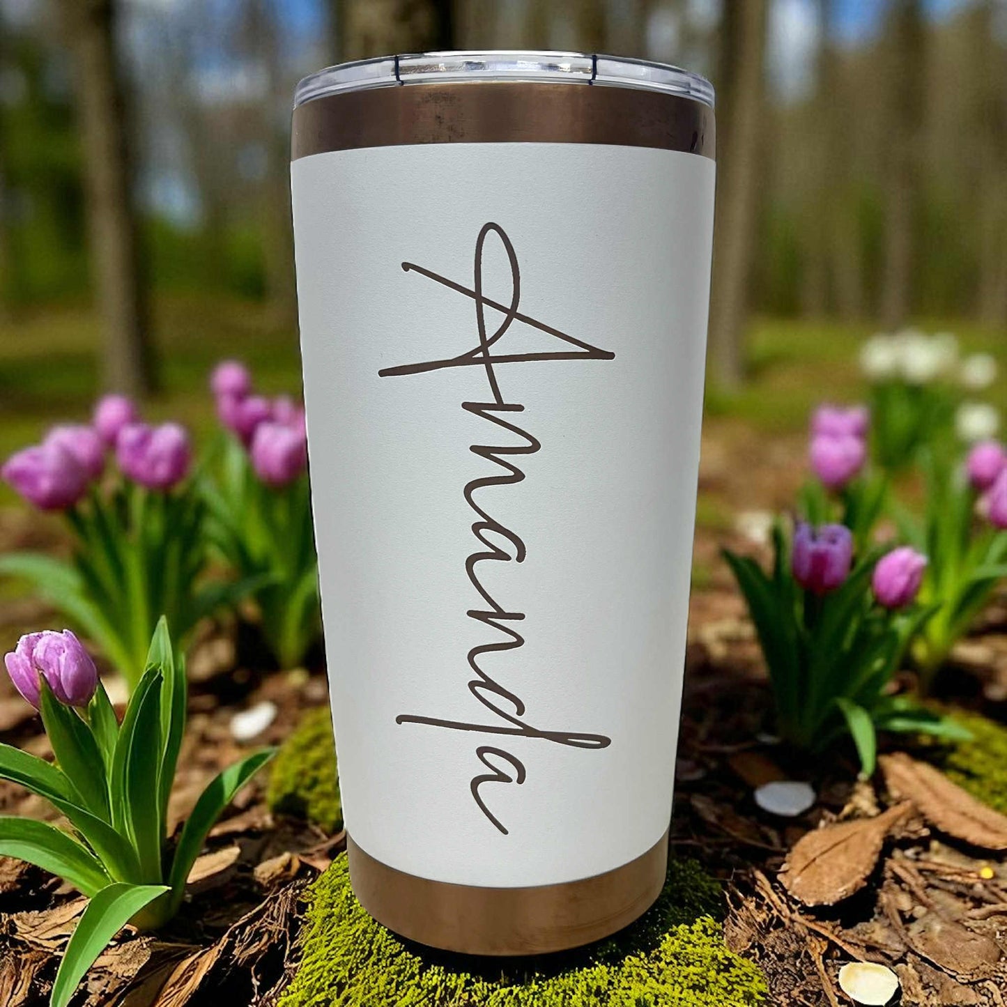 20oz Personalized Laser Engraved Stainless Steel Tumblers, Gold and Copper Plated