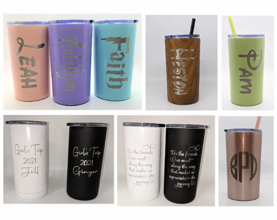 12oz Personalized Stainless Steel Skinny Tumbler