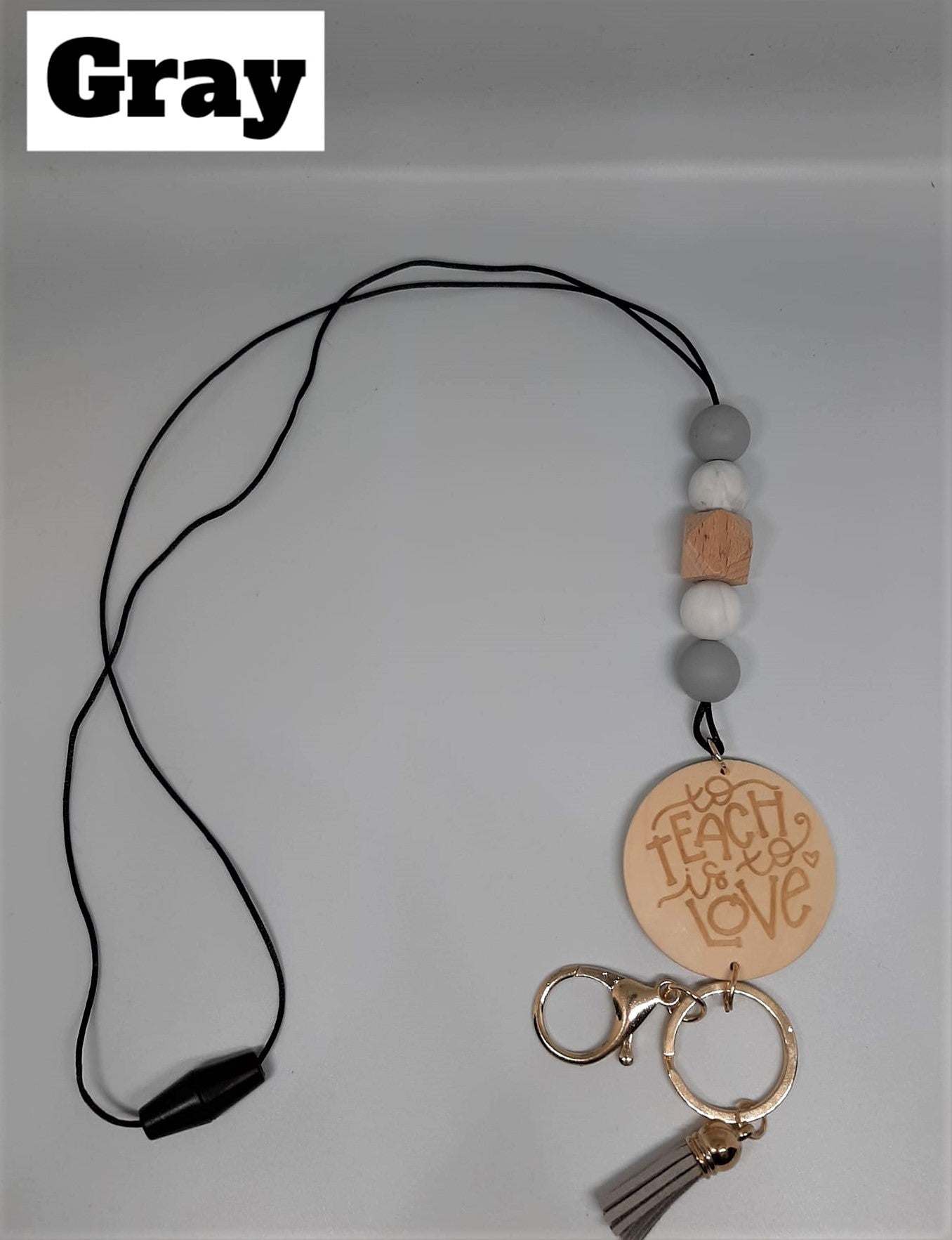 Monogram Beaded Lanyard