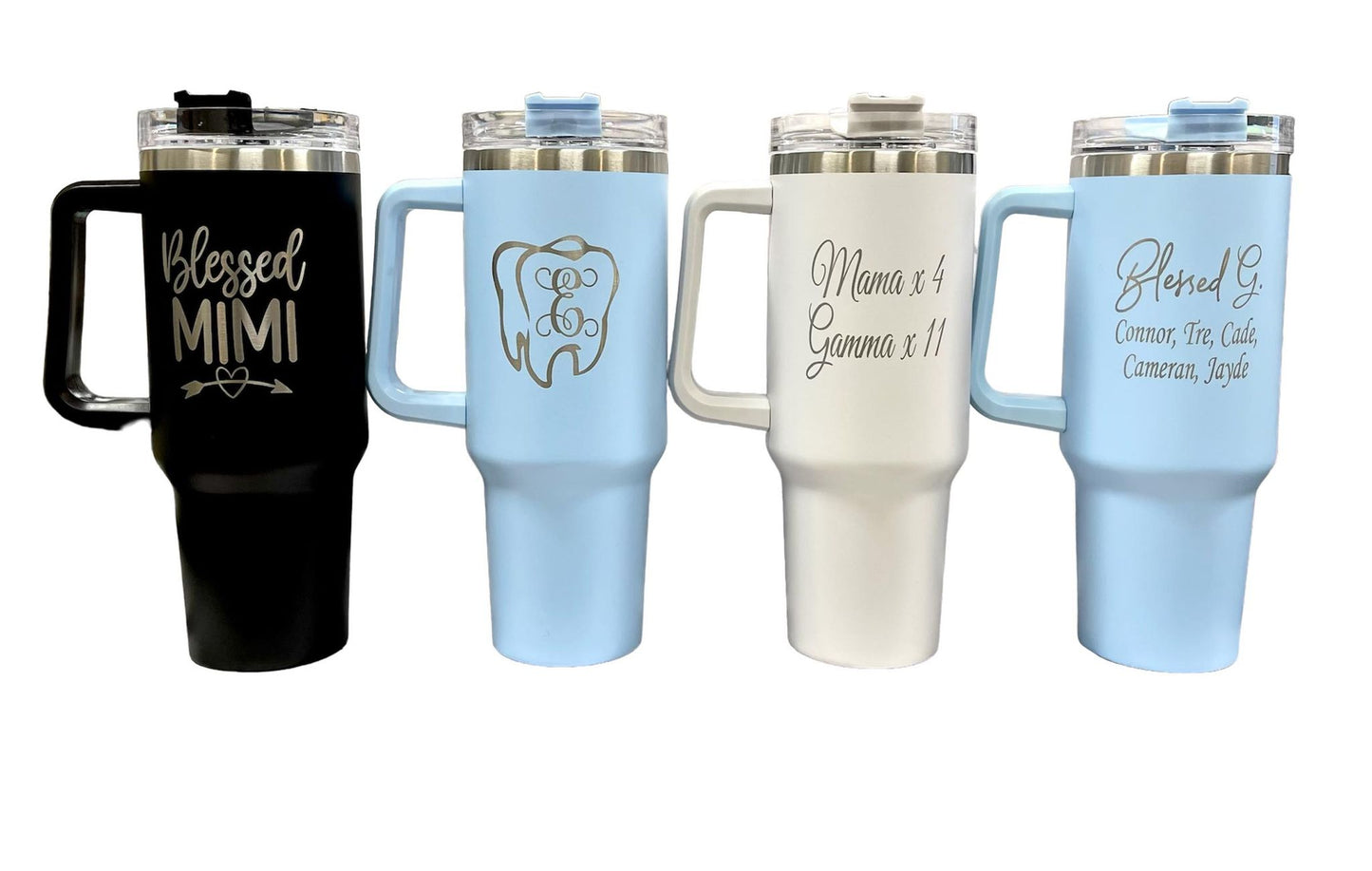 40oz Stainless Steel Generation 1 Tumbler with Handle, Personalized Large Insulated Tumbler