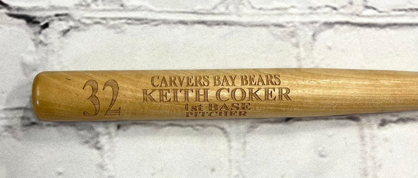 Miniature Baseball Bat, Laser Engraved, Personalized Bat, Flower Girl Gift, Ring Bearer Gift, New Born, Coach, Senior, Team Awards
