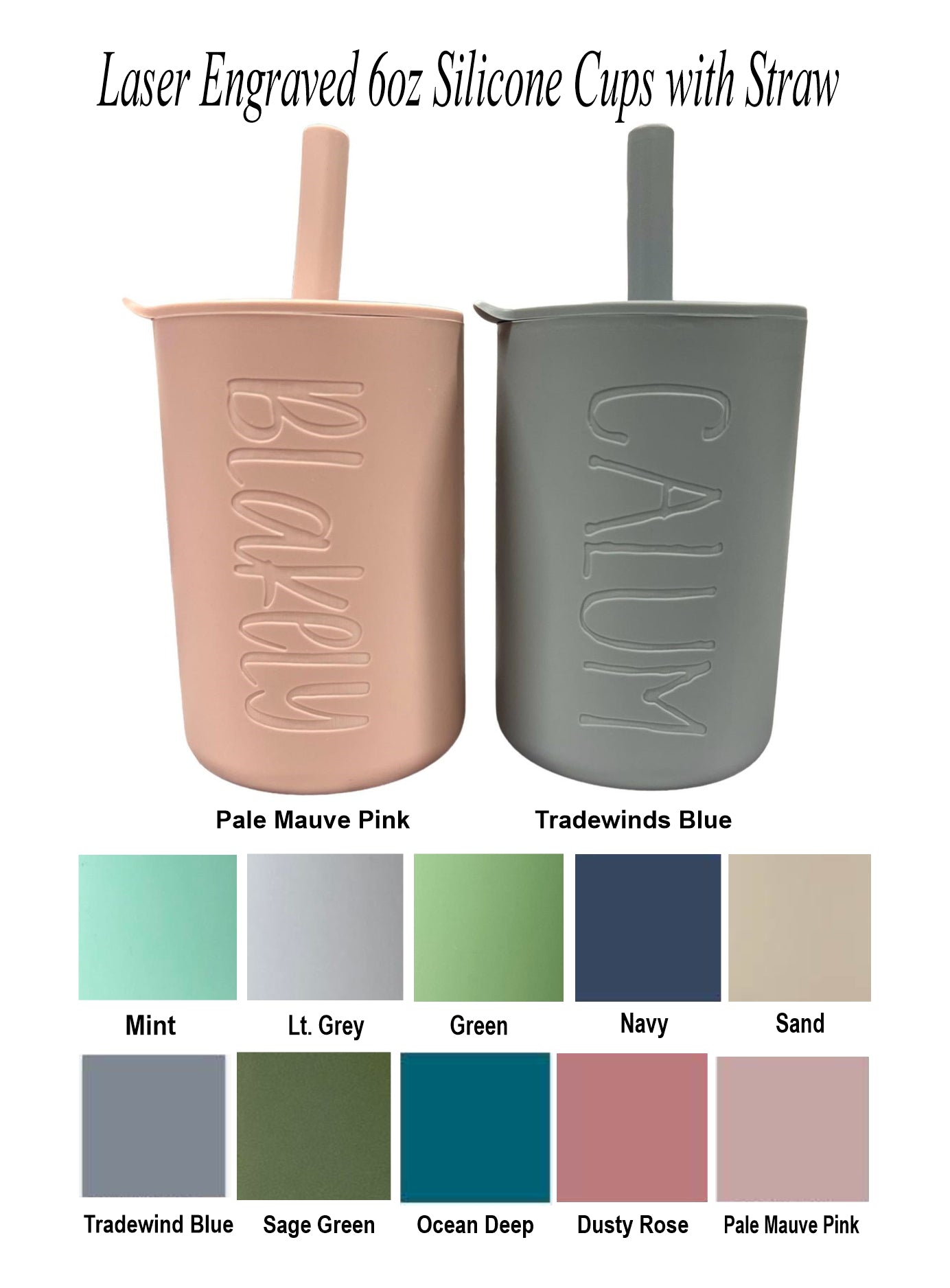 6oz Silicone Cup with Straw