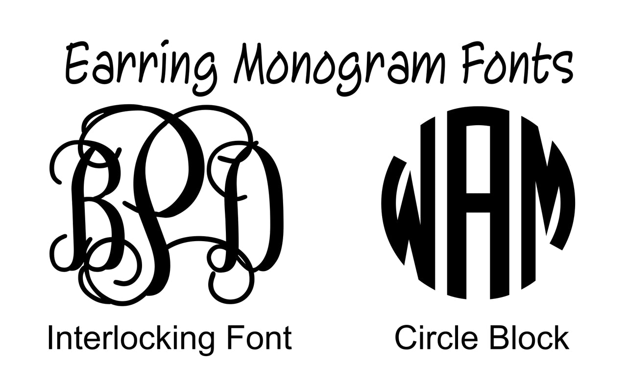Polished Silver Monogram Disc Earrings