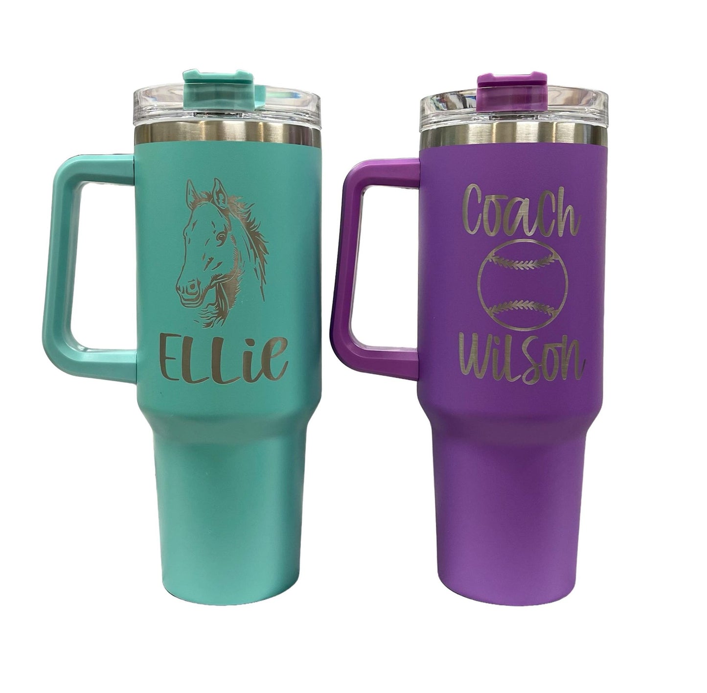 40oz Stainless Steel Generation 1 Tumbler with Handle, Personalized Large Insulated Tumbler