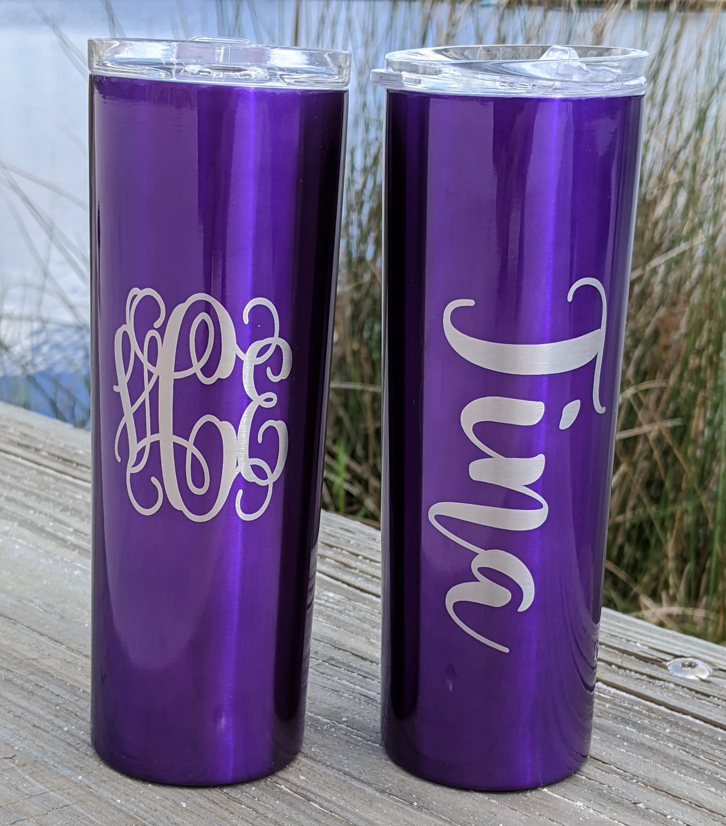 20oz Solid Color Skinny Tumbler with Straw