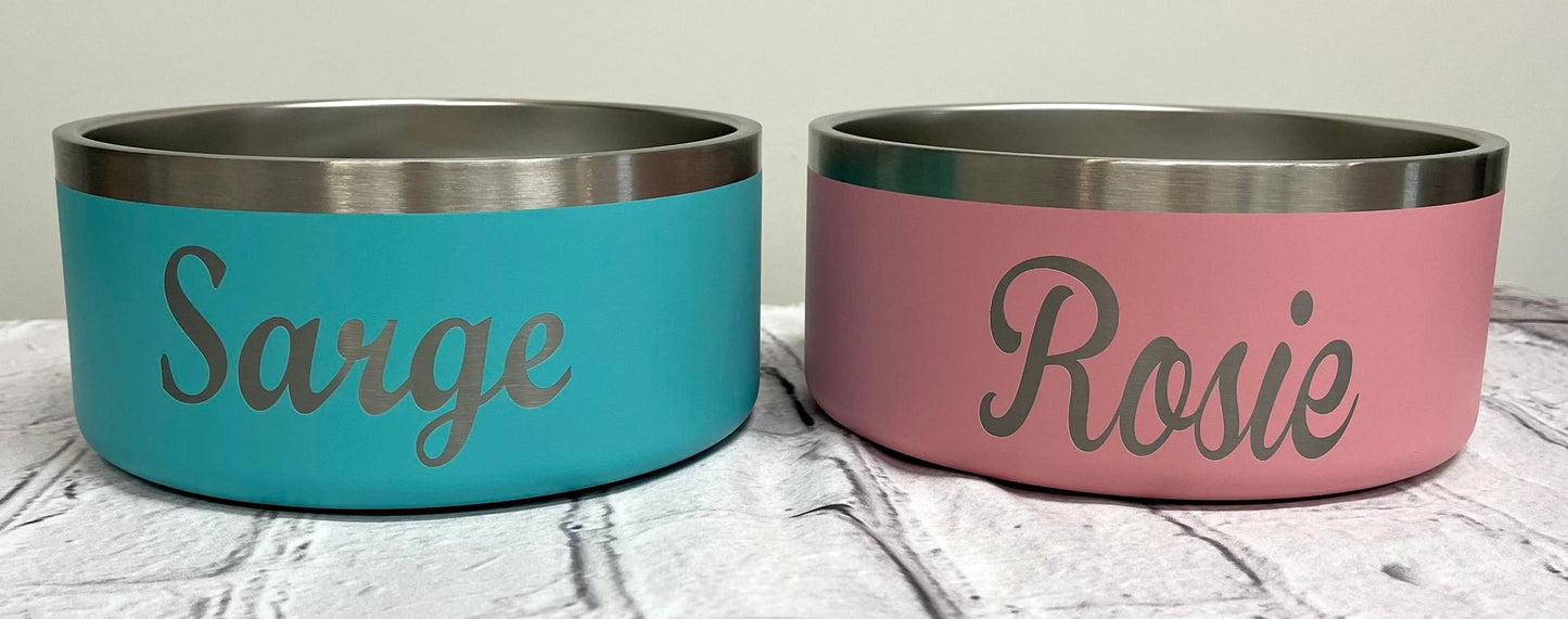 Engraved Dog Bowl, Powder Coated Stainless Steel Large Engraved Pet Bowls, Monogram Pet Bowl, Dog Bowl
