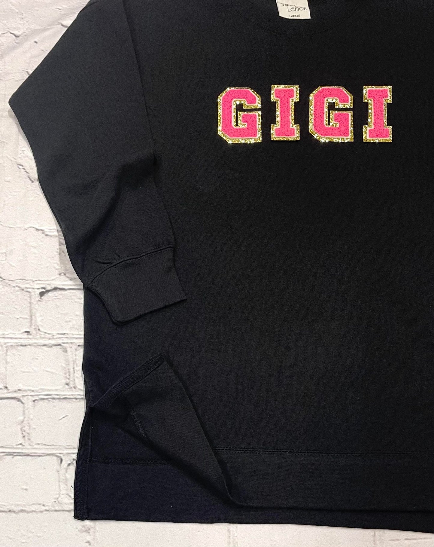 Solid Crew Neck Sweatshirt Pullover with Split Sides