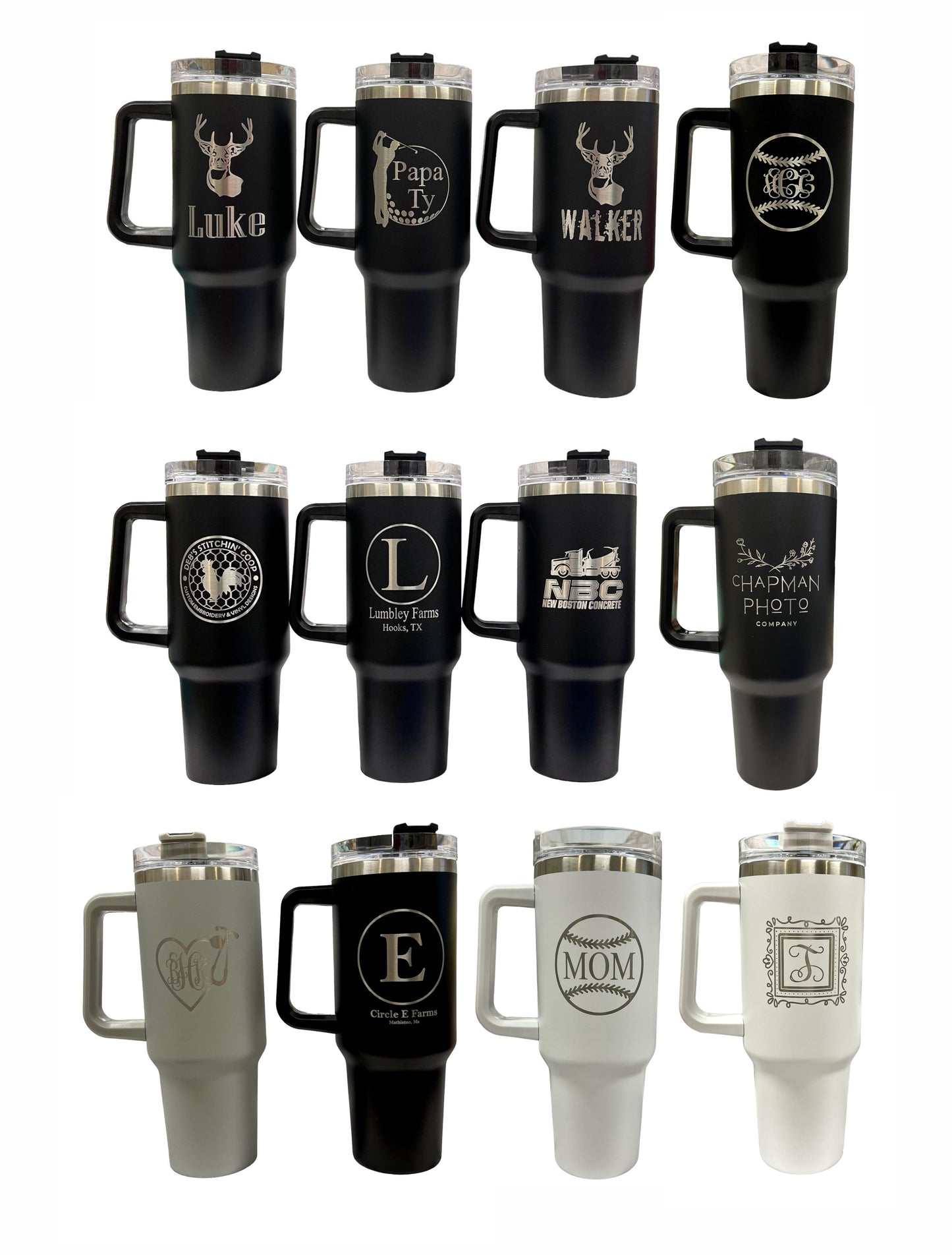 40oz Stainless Steel Generation 1 Tumbler with Handle, Personalized Large Insulated Tumbler