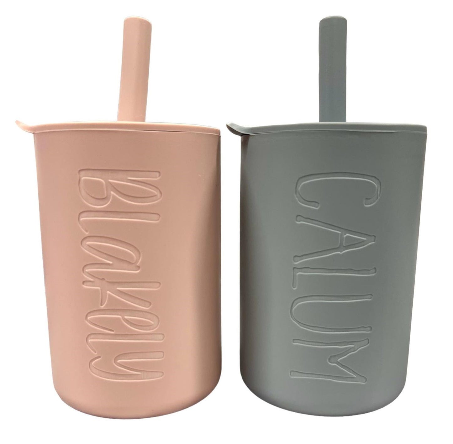 Silicone 6oz cup with straw, Personalized toddler silicone Cup, Laser Engraved cup