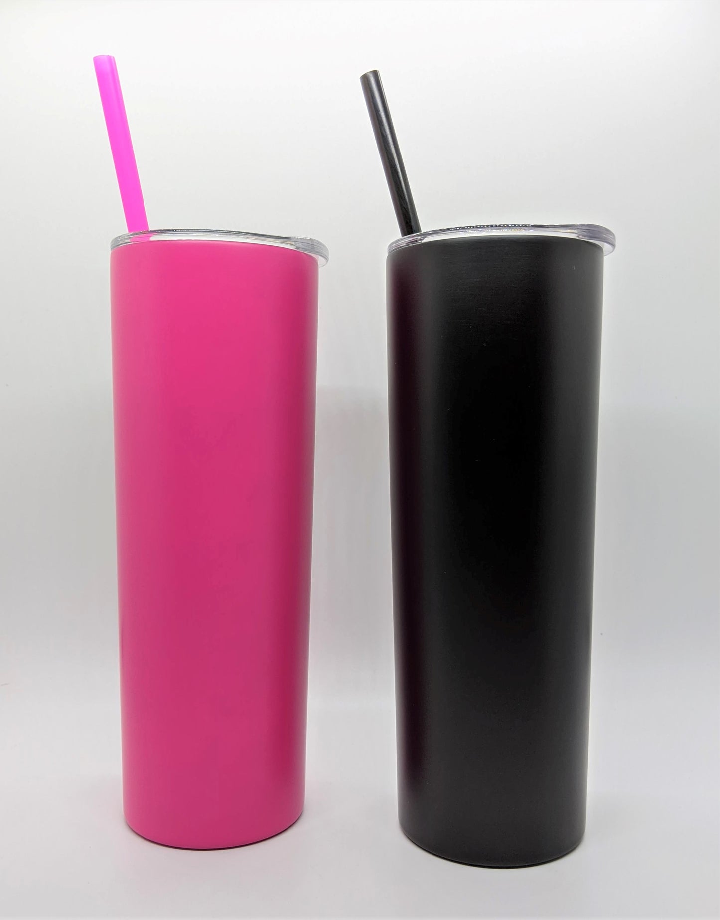 20oz Solid Color Skinny Tumbler with Straw