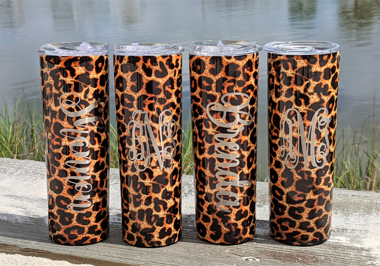 Printed  20 oz Skinny Tumbler with Straw with Laser Engraved