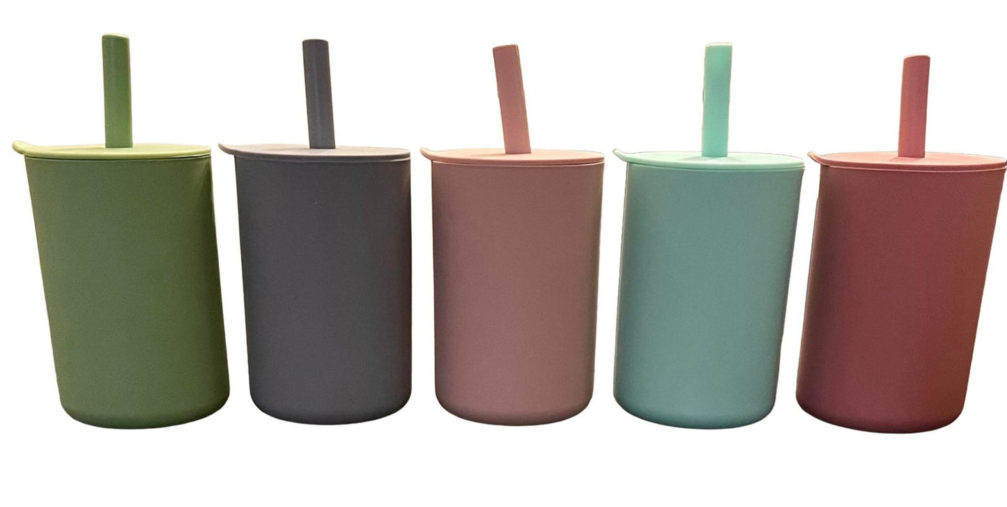 6oz Silicone Cup with Straw