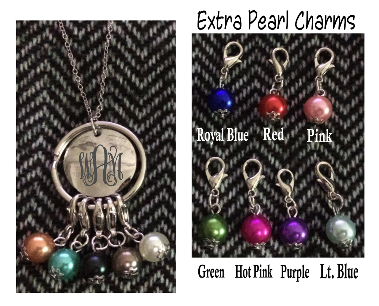 Pearl Charm Monogram Necklace