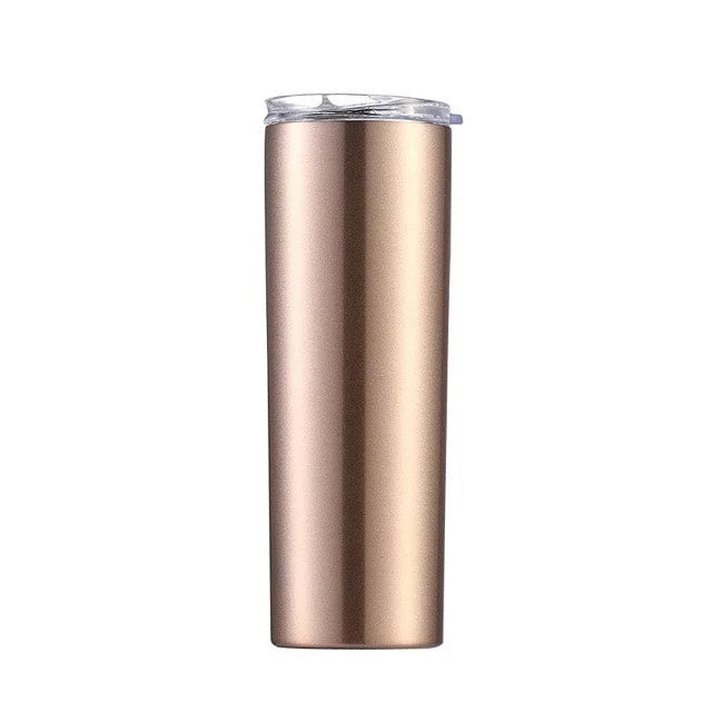 20oz Solid Color Skinny Tumbler with Straw