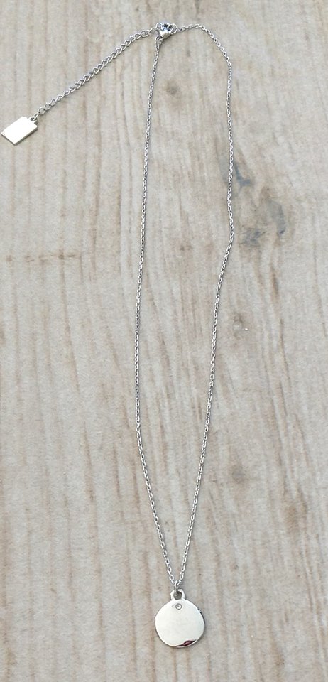 Simple Gold Necklace with CZ Stone