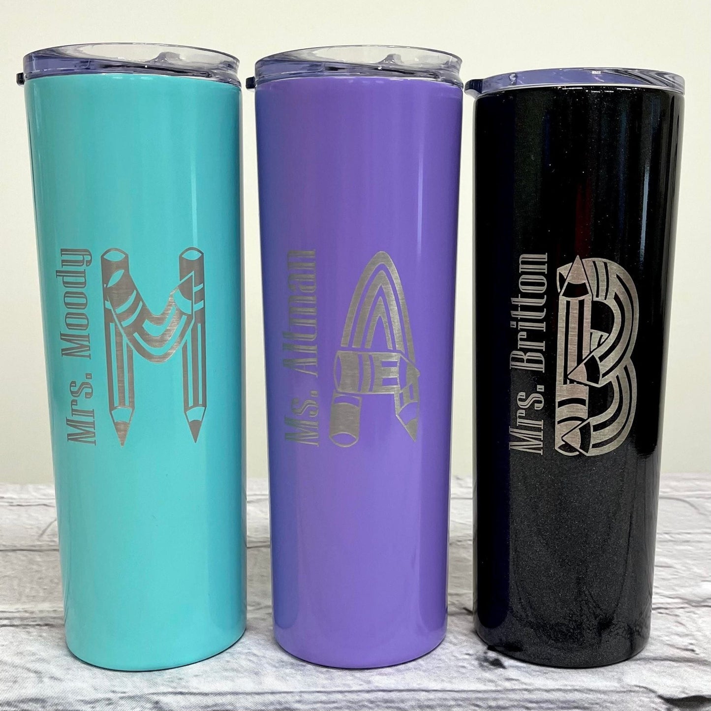 20oz Solid Color Skinny Tumbler with Straw