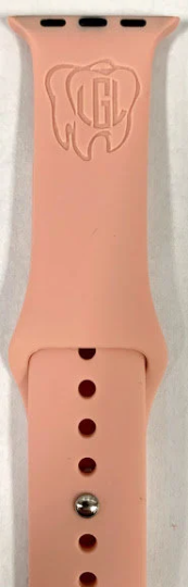 Monogram Silicone Apple Watch Bands Includes Laser Engraving