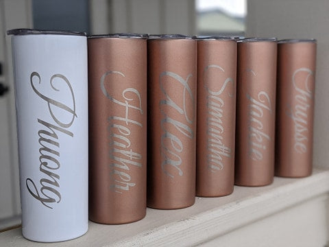 20oz Solid Color Skinny Tumbler with Straw