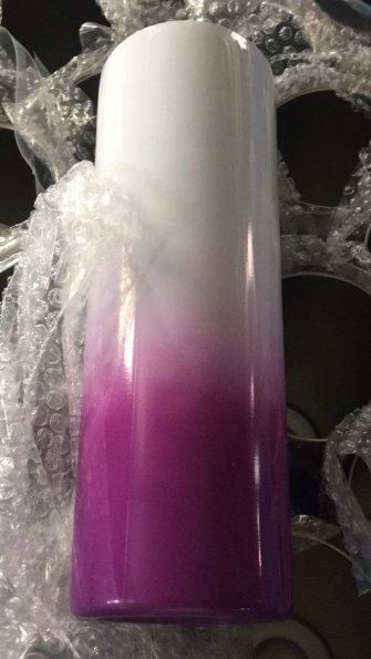 20oz Ombre Color Fade Skinny Tumbler with Straw