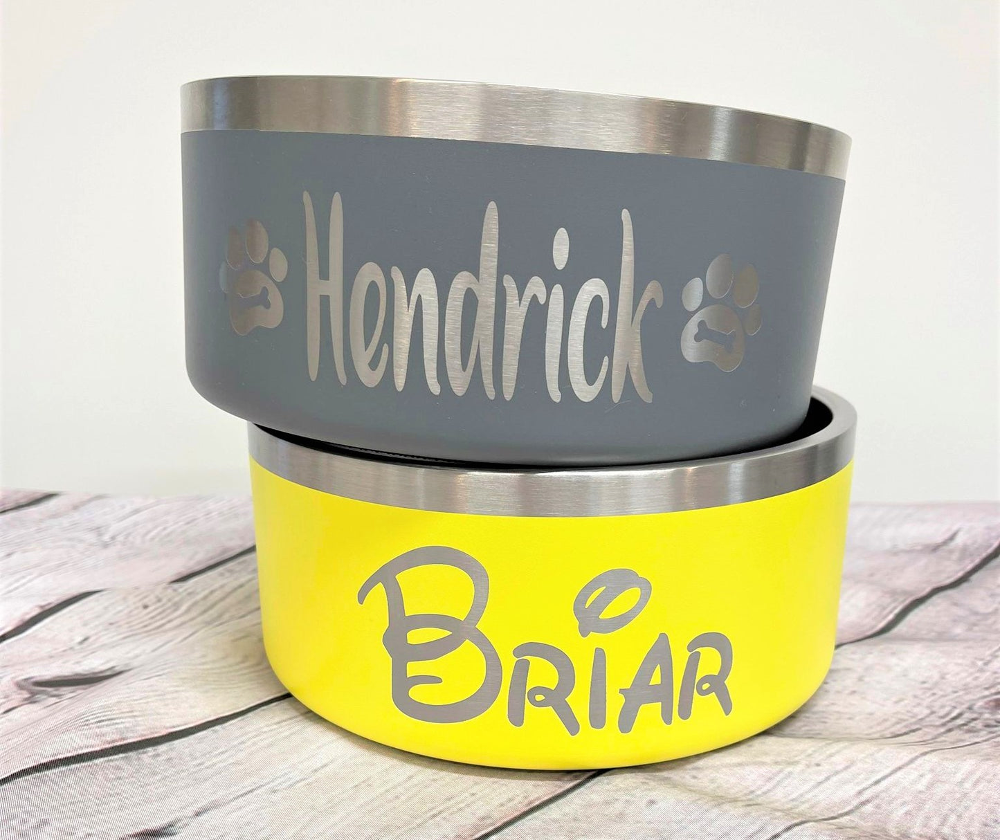 Engraved Dog Bowl, Powder Coated Stainless Steel Large Engraved Pet Bowls, Monogram Pet Bowl, Dog Bowl