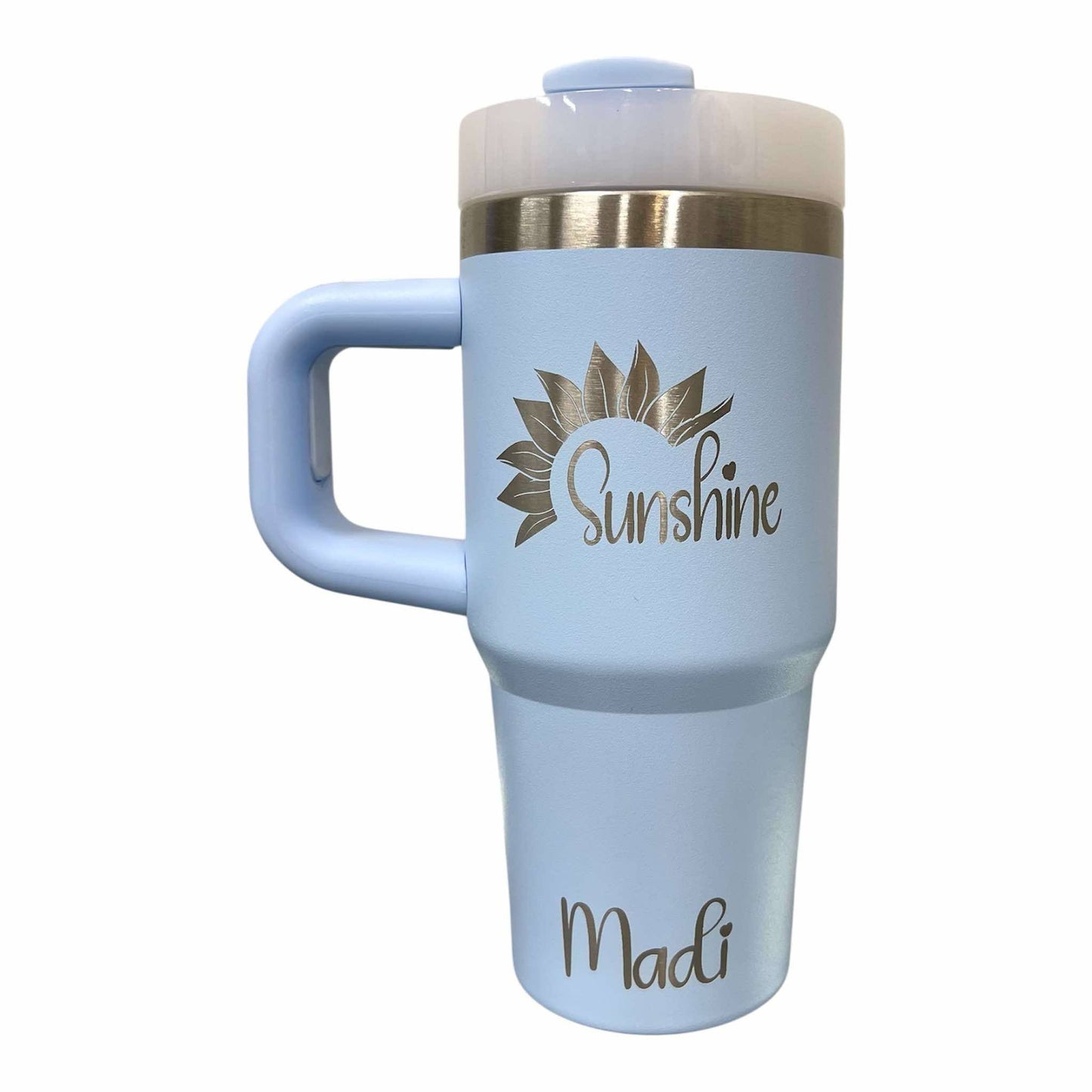 14oz Personalized Laser Engraved Kids Stainless Steel Tumbler with Handle