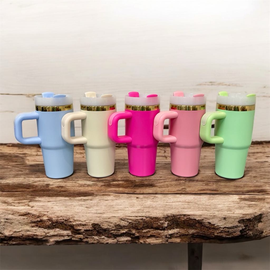 14oz Personalized Laser Engraved Kids Stainless Steel Tumbler with Handle