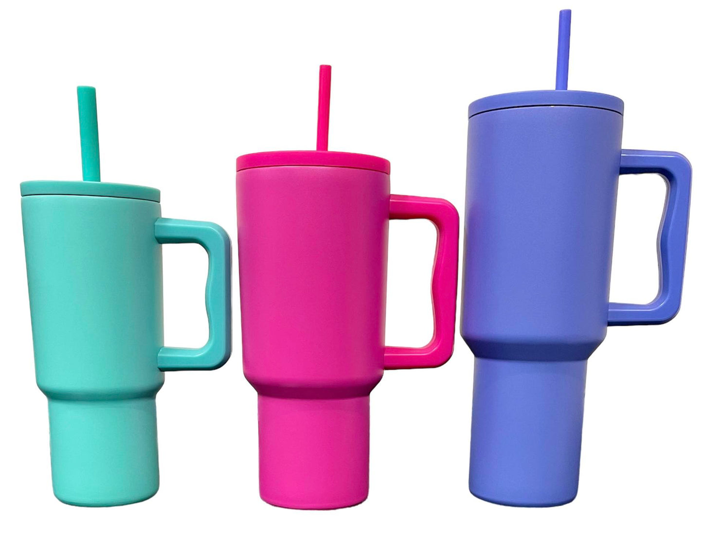 Personalized 40oz Stainless Steel Simple Tumbler with Handle and Straw Lid