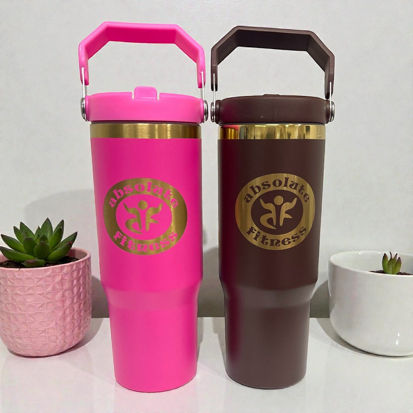 Personalized 30oz Insulated Tumbler, with Flip Straw  Laser Engraved Water Bottle Tumbler