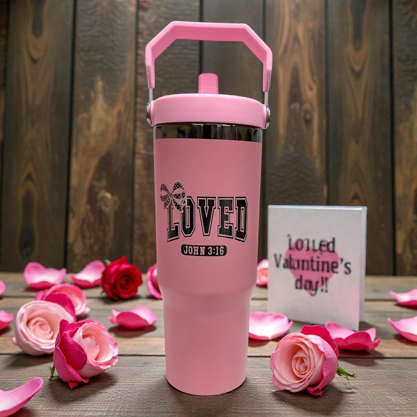 Personalized 30oz Insulated Tumbler, with Flip Straw  Laser Engraved Water Bottle Tumbler