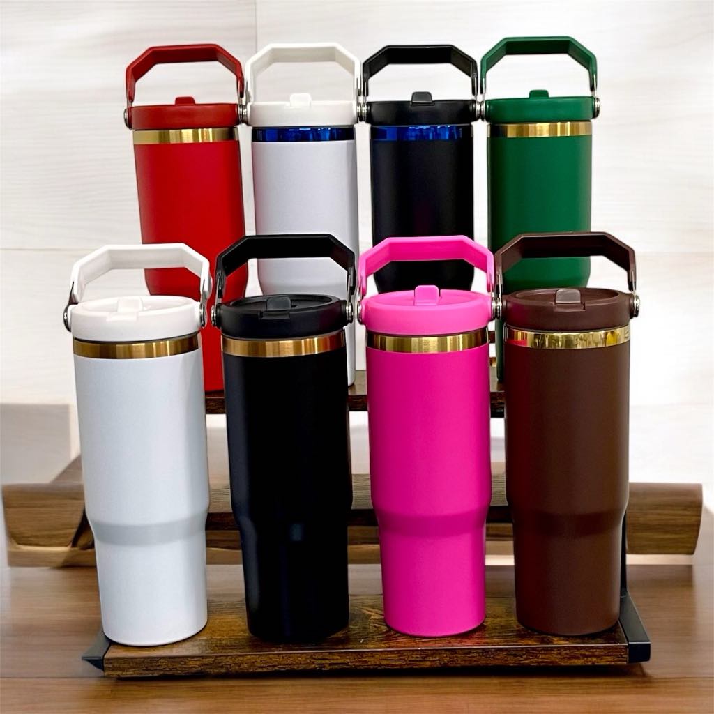 Personalized 30oz Insulated Tumbler, with Flip Straw  Laser Engraved Water Bottle Tumbler