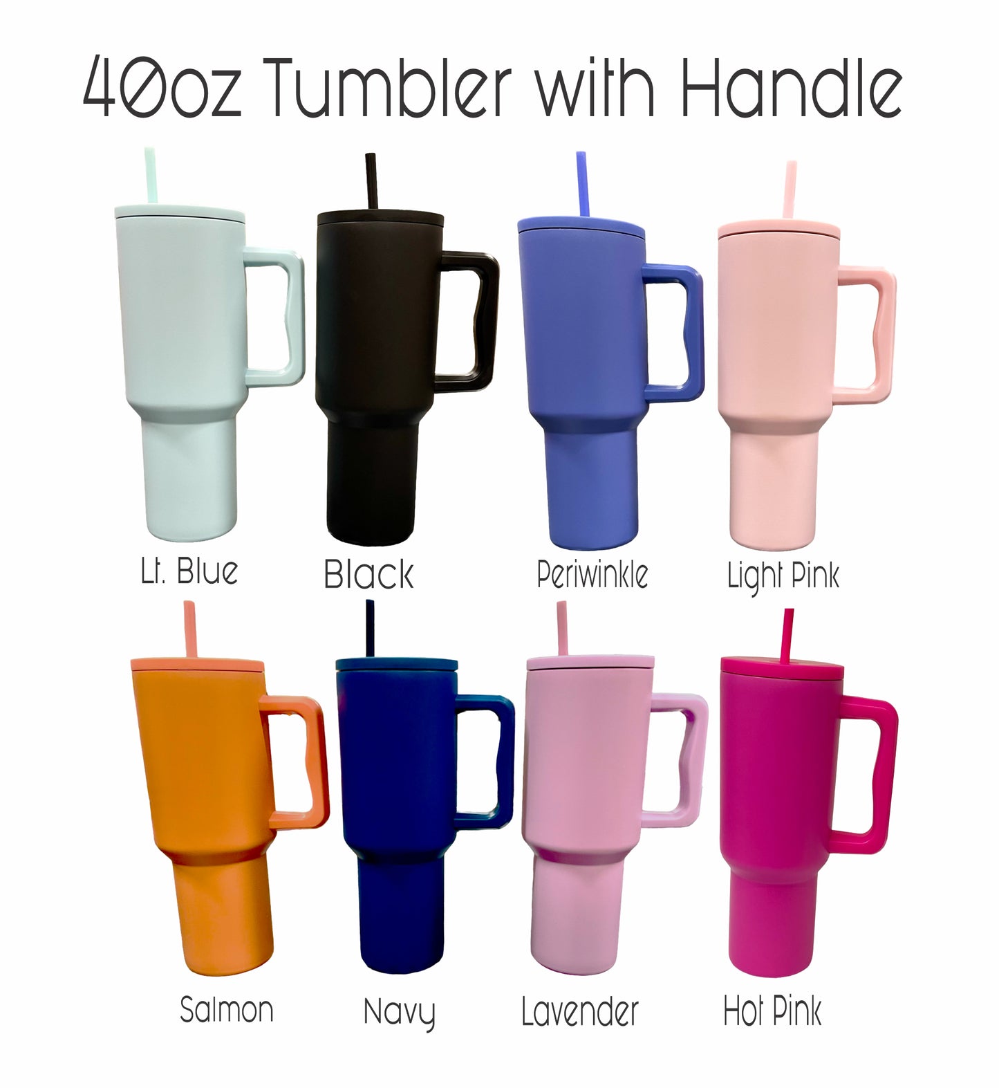 New  40oz Stainless Steel Trek Dupe Tumbler with Handle, Personalized Large Insulated Tumbler