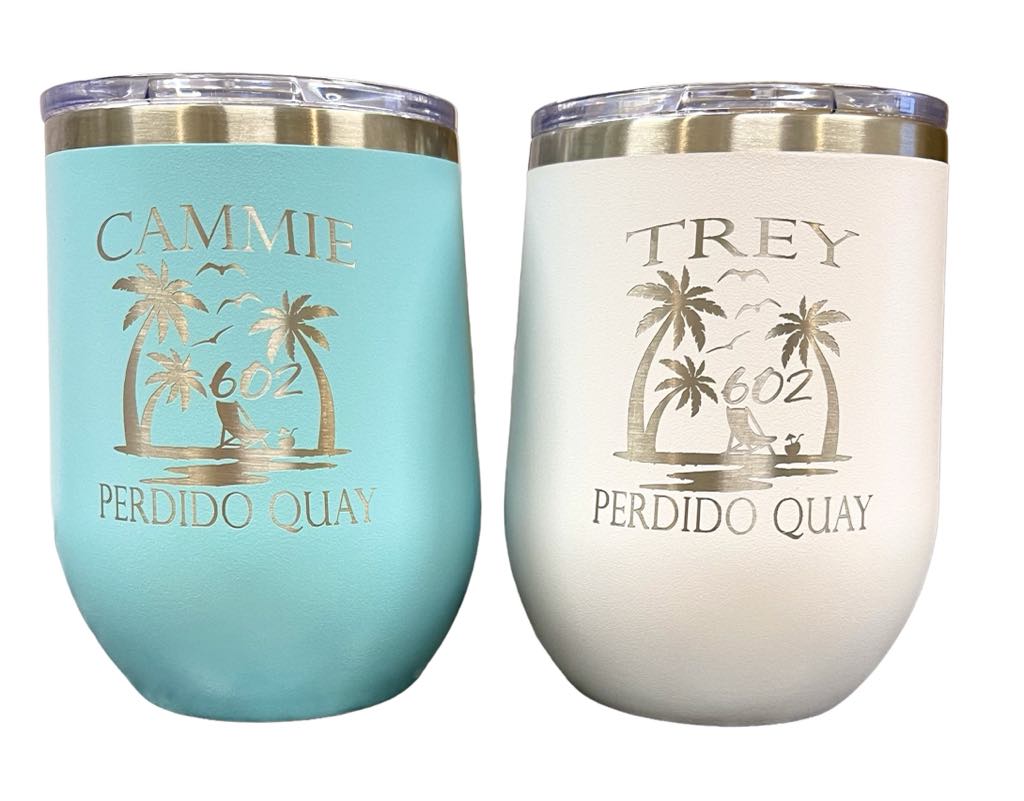 12oz Personalized Laser Engraved  Stainless Steel WineTumbler, Custom Wine Beverage Cup