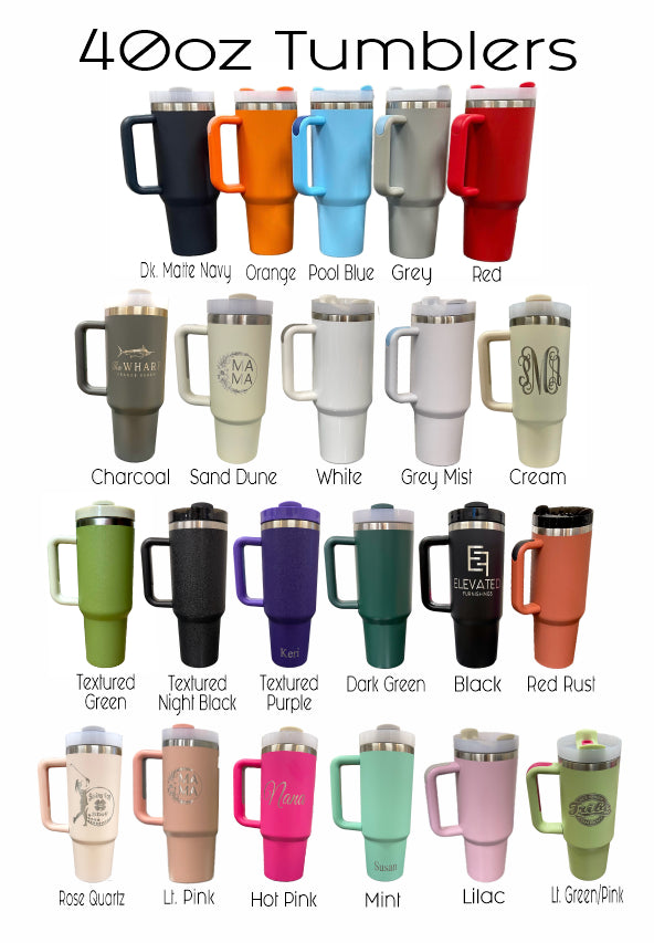 New Generation 2 40oz Stainless Steel  Tumbler with Handle, Personalized Large Insulated Tumbler