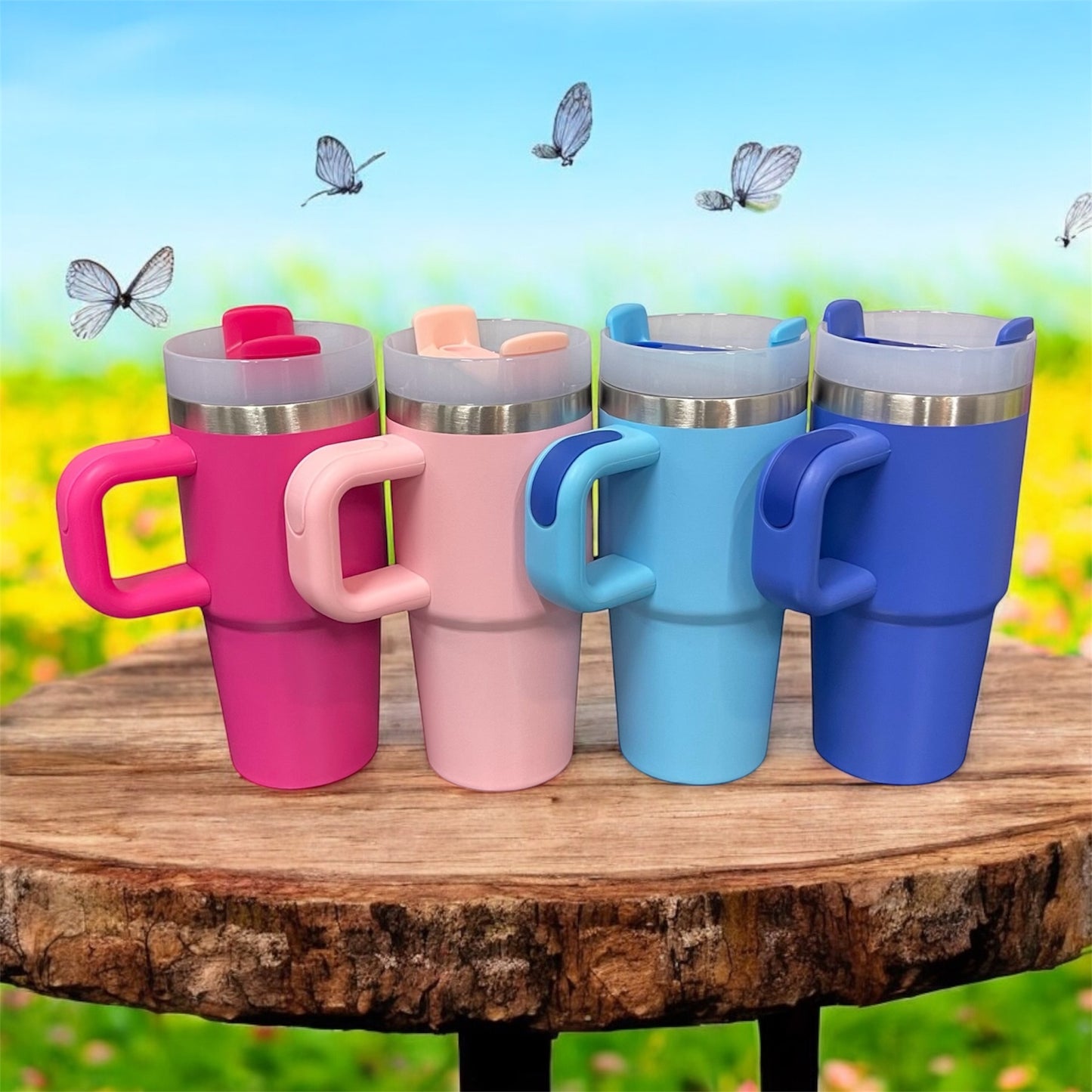 14oz Personalized Laser Engraved Kids Stainless Steel Tumbler with Handle