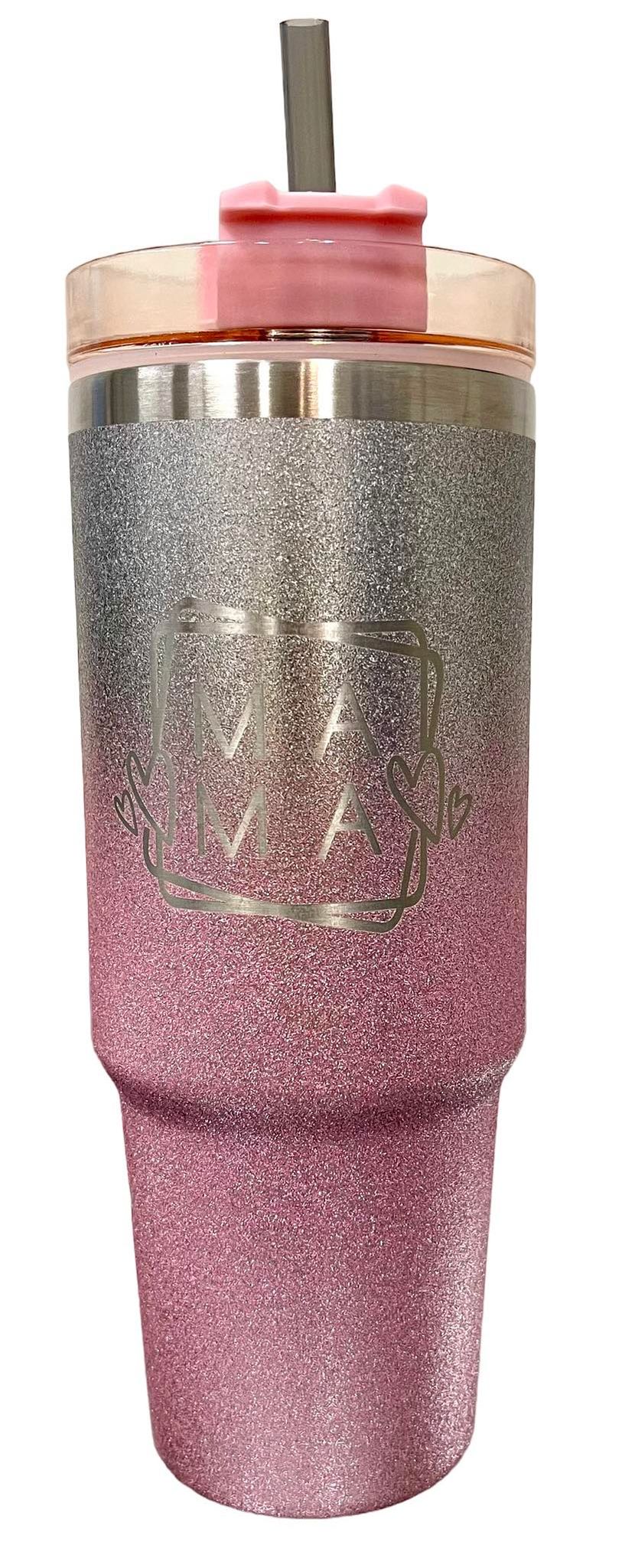 30oz Textured Glitter  Stainless Steel  Tumbler,  Personalized Glitter Ombre Insulated Tumbler