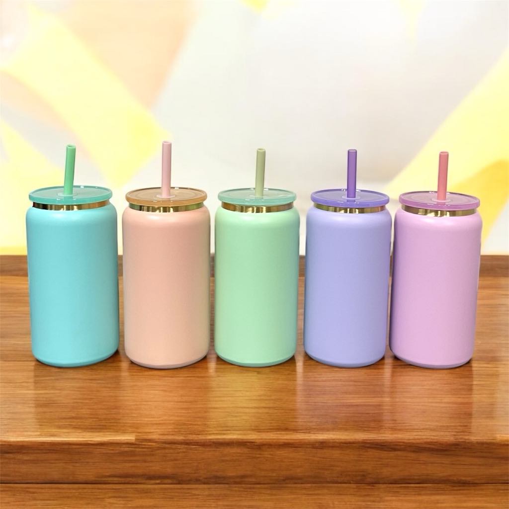 16oz Personalized Laser Engraved  Stainless Steel Can Tumbler, Gold plated Engraving