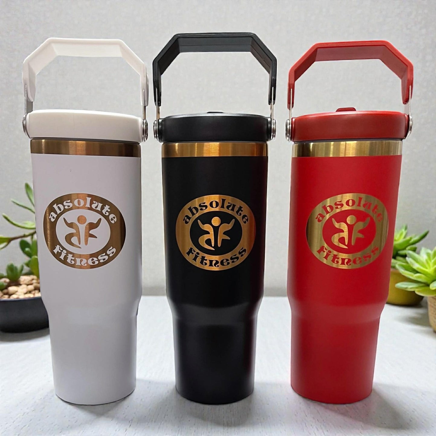 Personalized 30oz Insulated Tumbler, with Flip Straw  Laser Engraved Water Bottle Tumbler