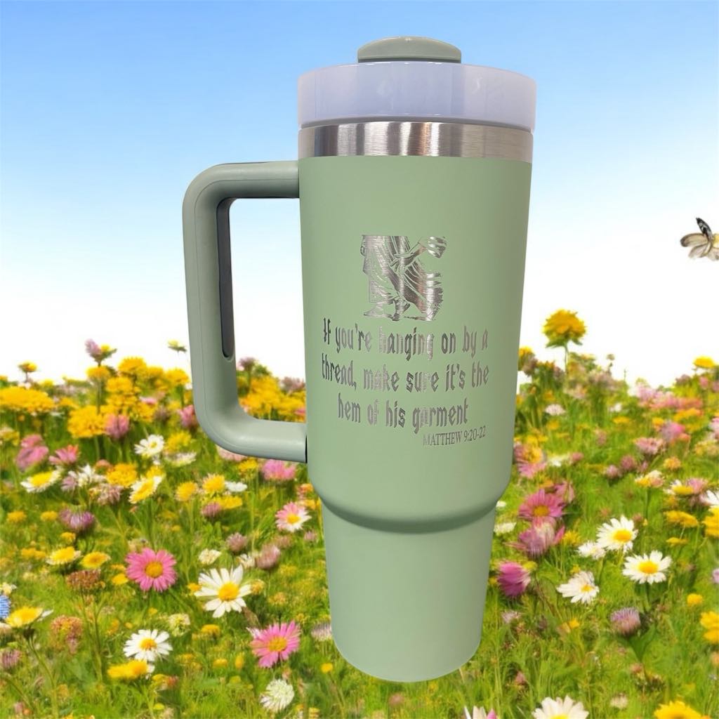 30oz Stainless Steel  Tumbler with Handle, Personalized Large Insulated Tumbler