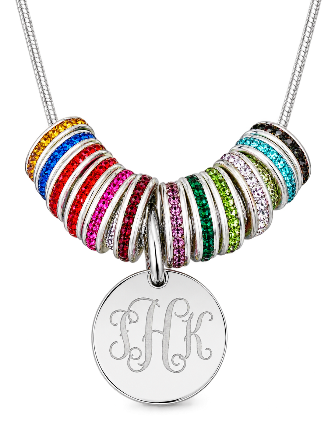Monogram Add a Birthstone Charm Necklace